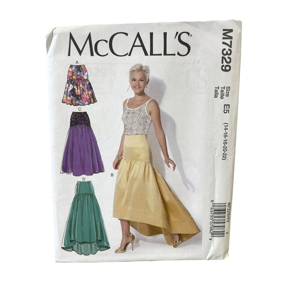 McCall's M7329 Skirts Sewing Pattern Misses Size 14-22 High-Low